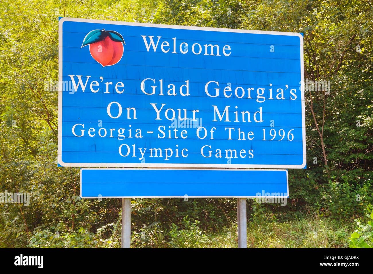 Panneau routier à la frontière de l'état de la Géorgie Banque D'Images