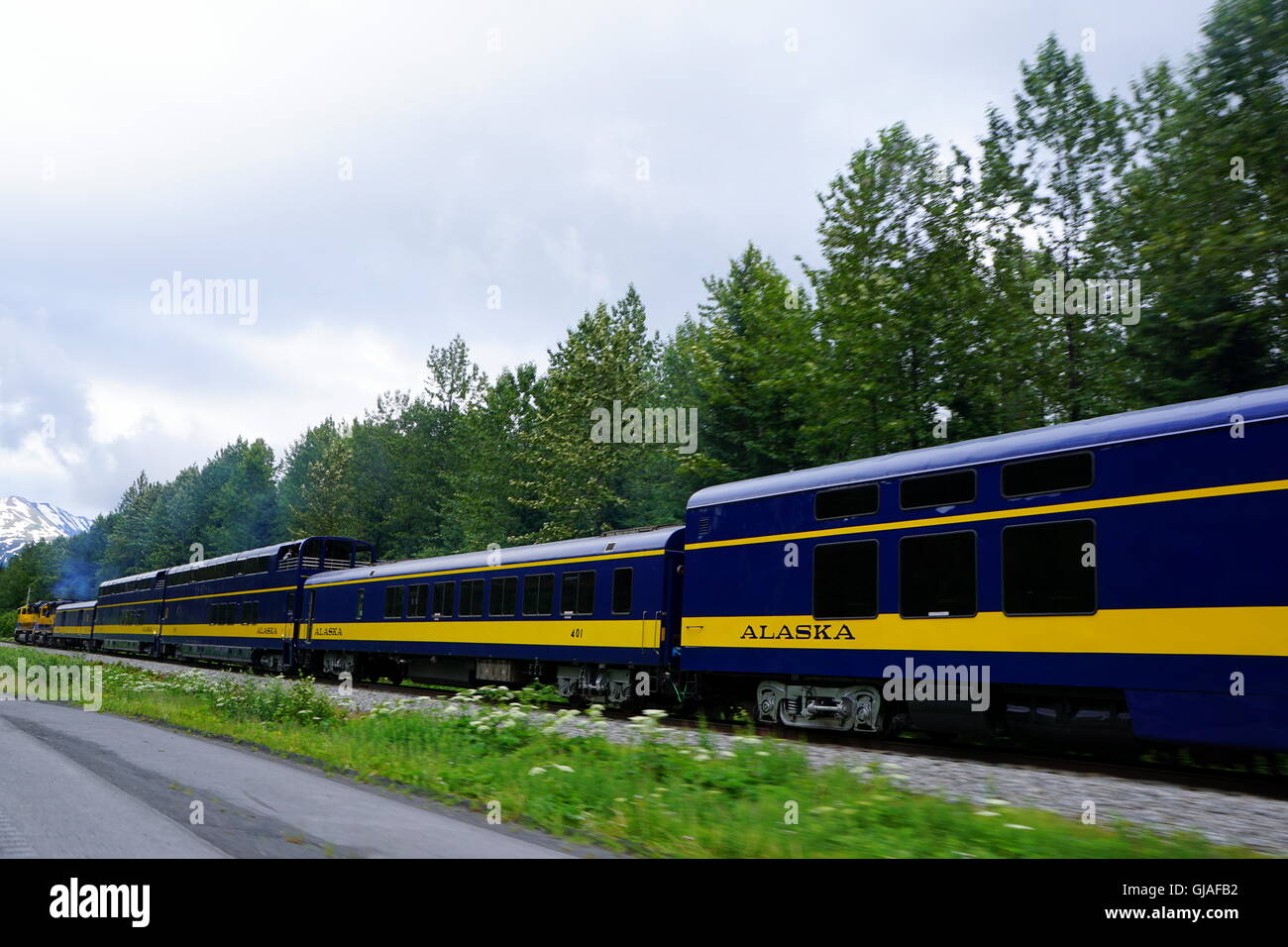 Chemin de fer de l'Alaska à Anchorage, Alaska, USA Banque D'Images