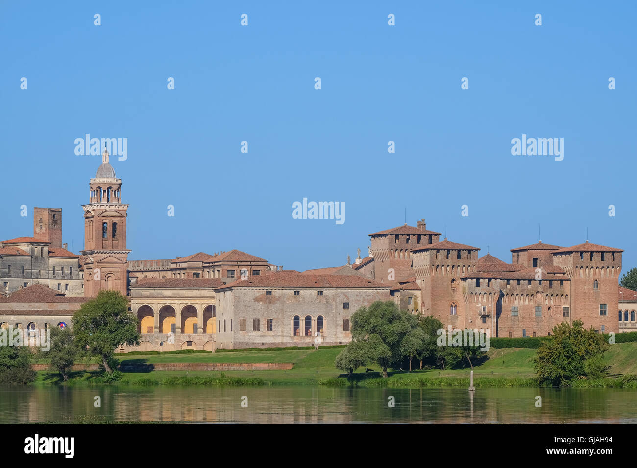 Vue sur la ville médiévale de Mantoue en Lombardie, Italie Banque D'Images