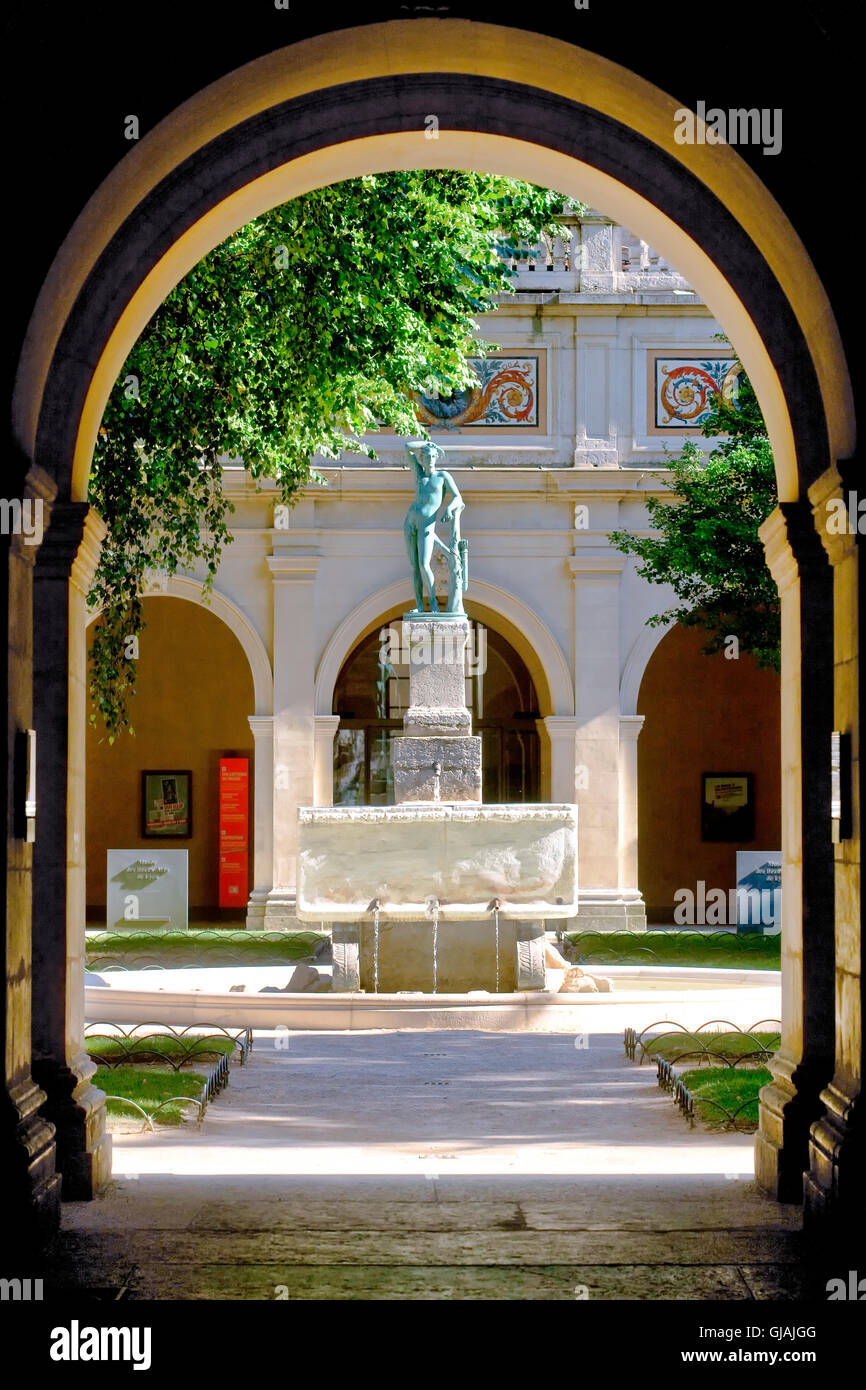 Le jardin de la musée des Beaux Arts de Lyon, France Banque D'Images