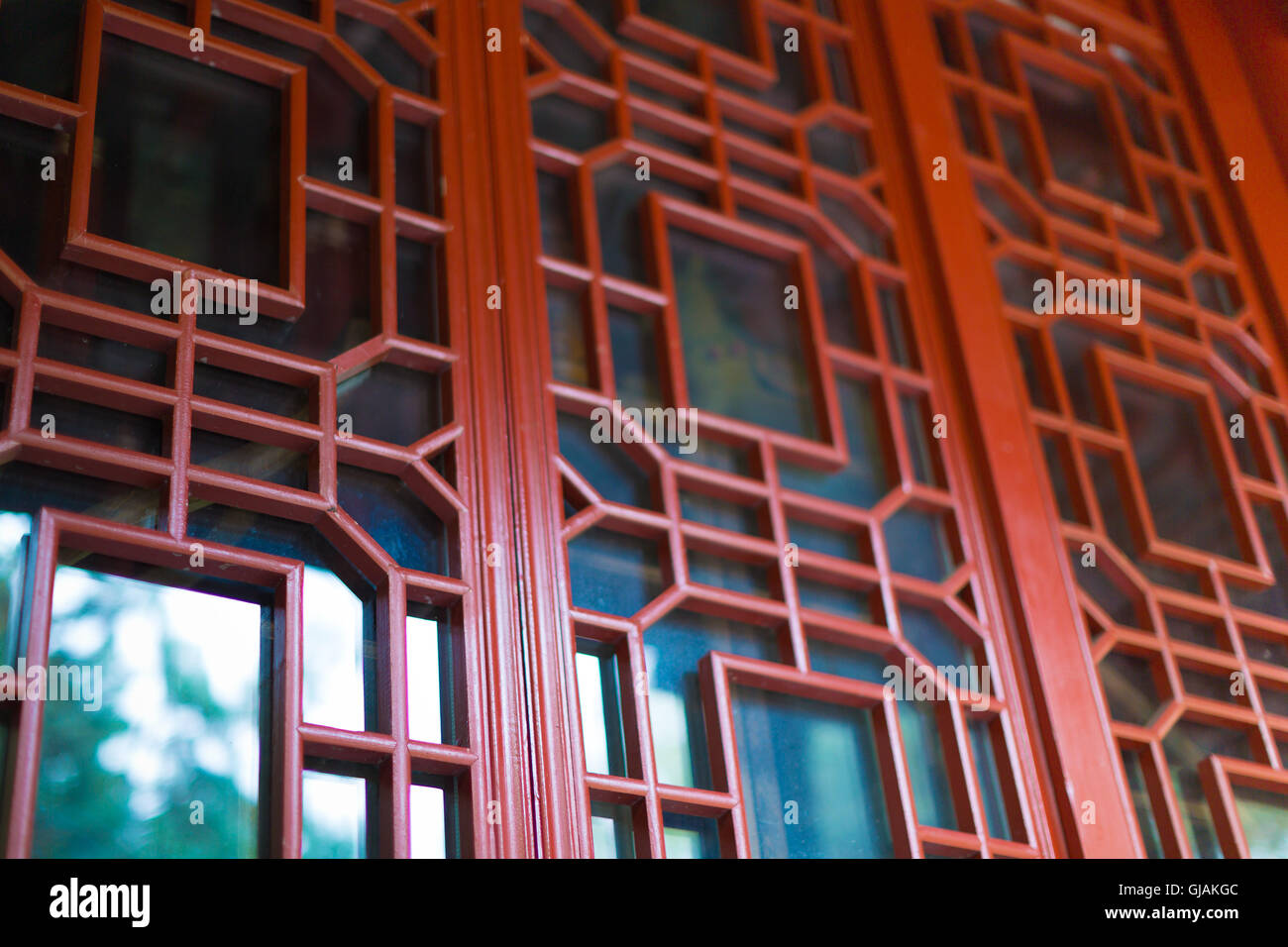 La porte rouge au Japon chambre Banque D'Images