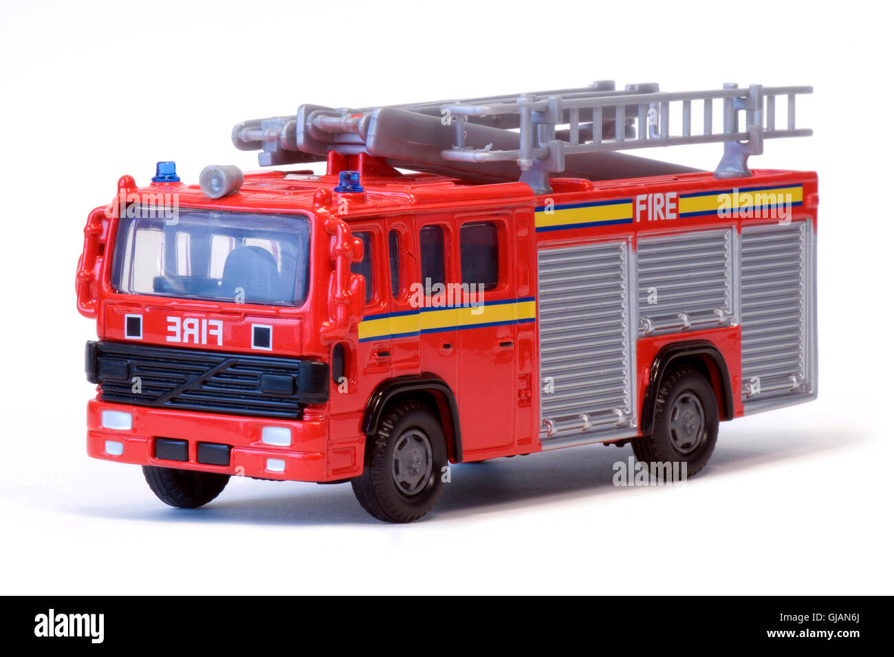 Un jouet rouge fire engine. Banque D'Images