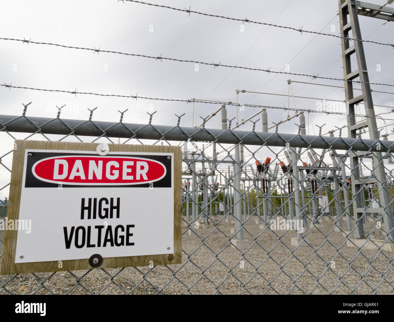 Poste de transformation haute tension Banque D'Images