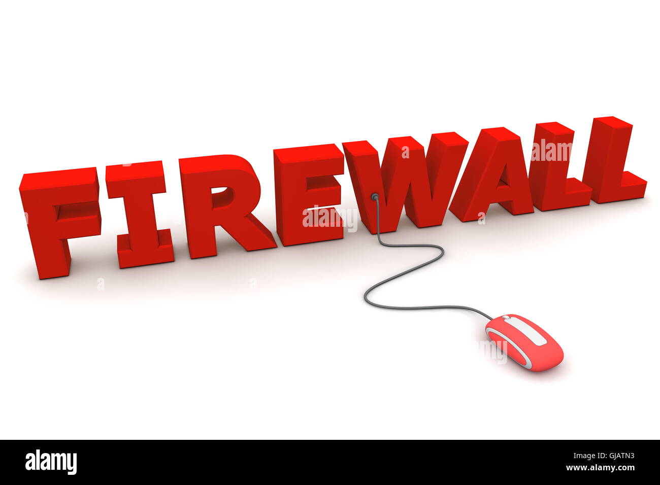 Parcourir le pare-feu rouge - Souris rouge Banque D'Images