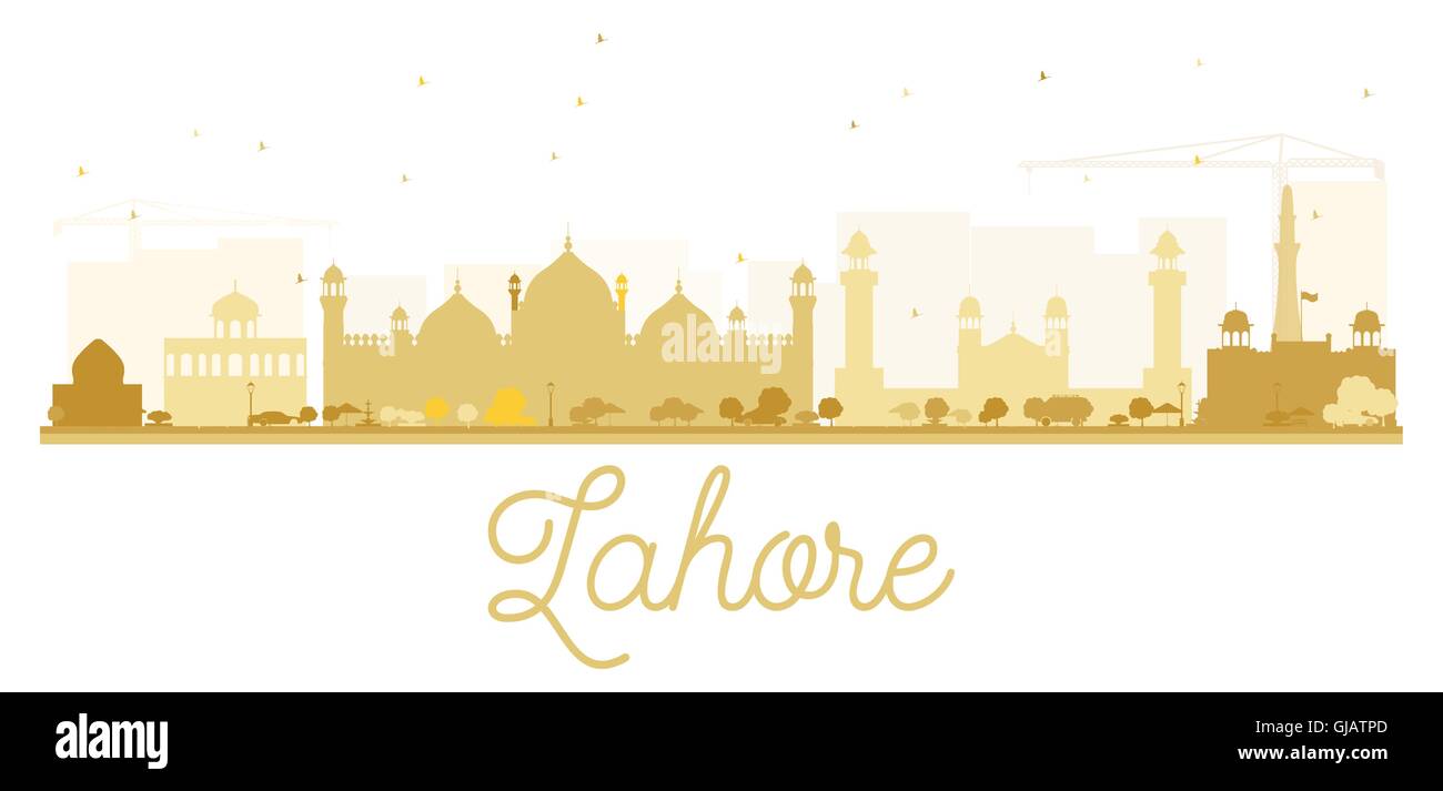 La ville de Lahore silhouette d'or. Vector illustration. Illustration de Vecteur