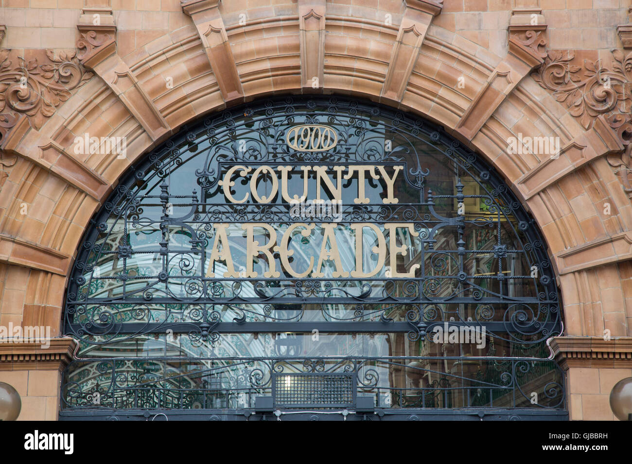 Arcade, comté de Victoria Quarter, Leeds, Yorkshire, Angleterre, Royaume-Uni Banque D'Images