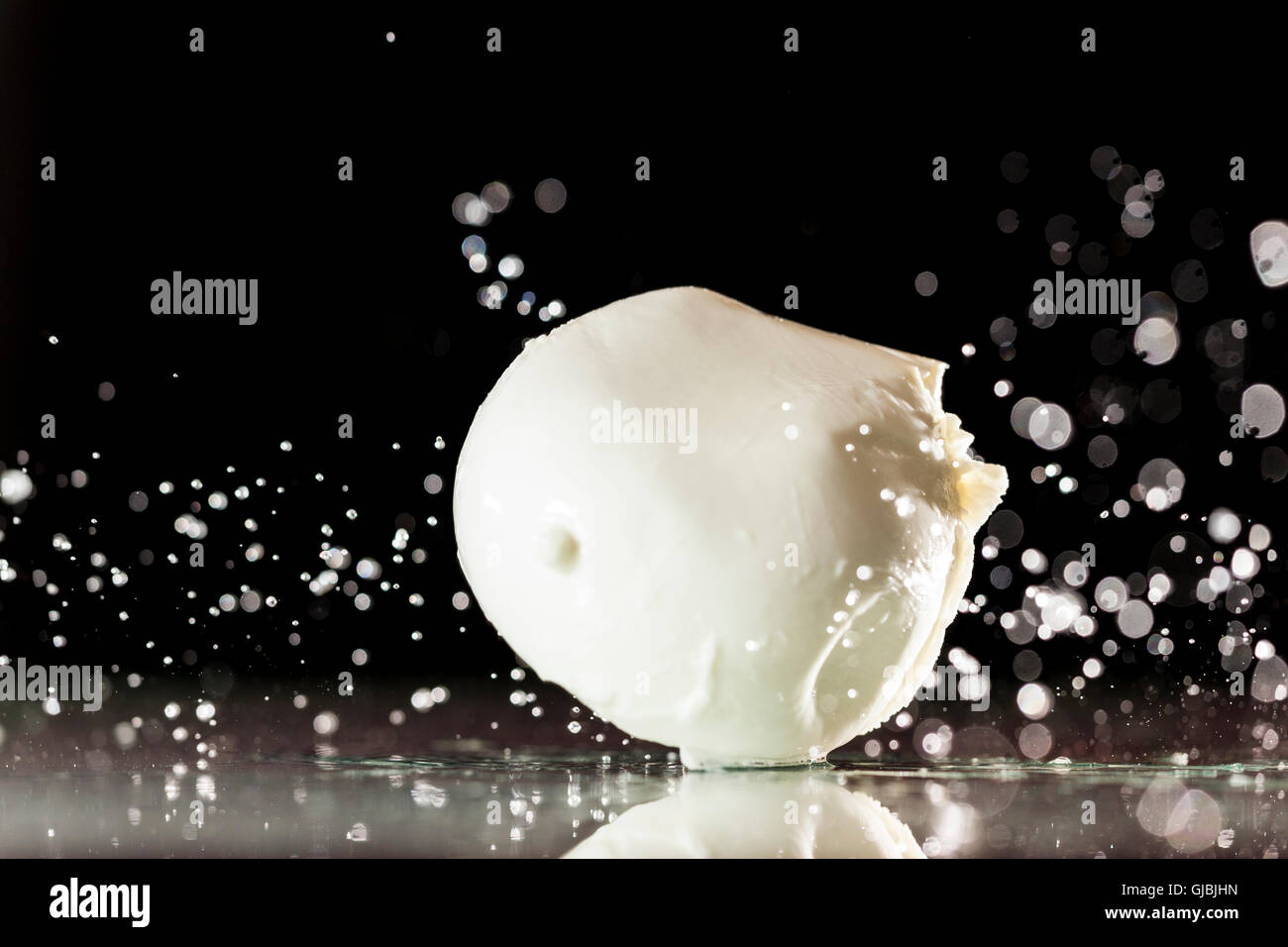 Fromage Mozzarella italien frais Banque D'Images