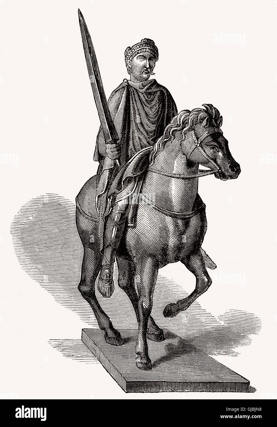 Charlemagne, Charles le Grand ou Carolus Magnus, 747-814, Roi des Francs et Empereur des Romains, la dynastie carolingienne, Ka Banque D'Images