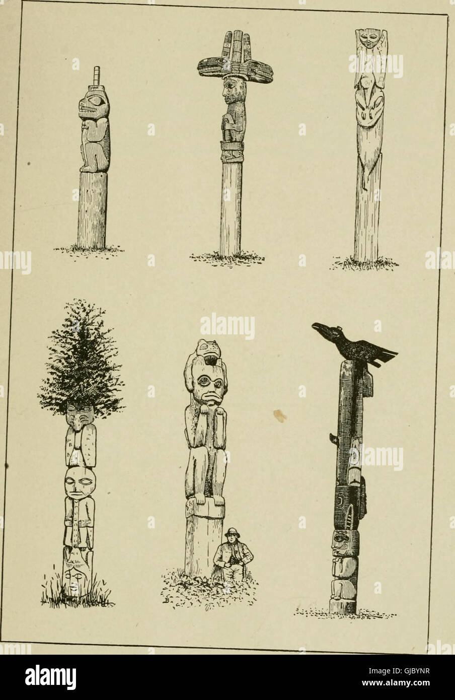 Les Indiens de la côte du sud de l'Alaska et du nord de la Colombie-Britannique (1890) Banque D'Images