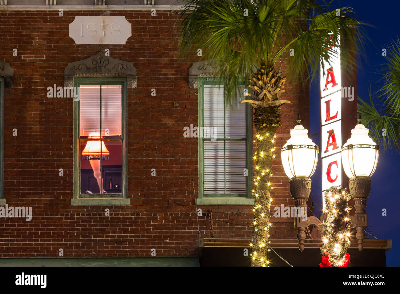 Temps de Noël au Palace Saloon, Amelia Island, Floride Banque D'Images