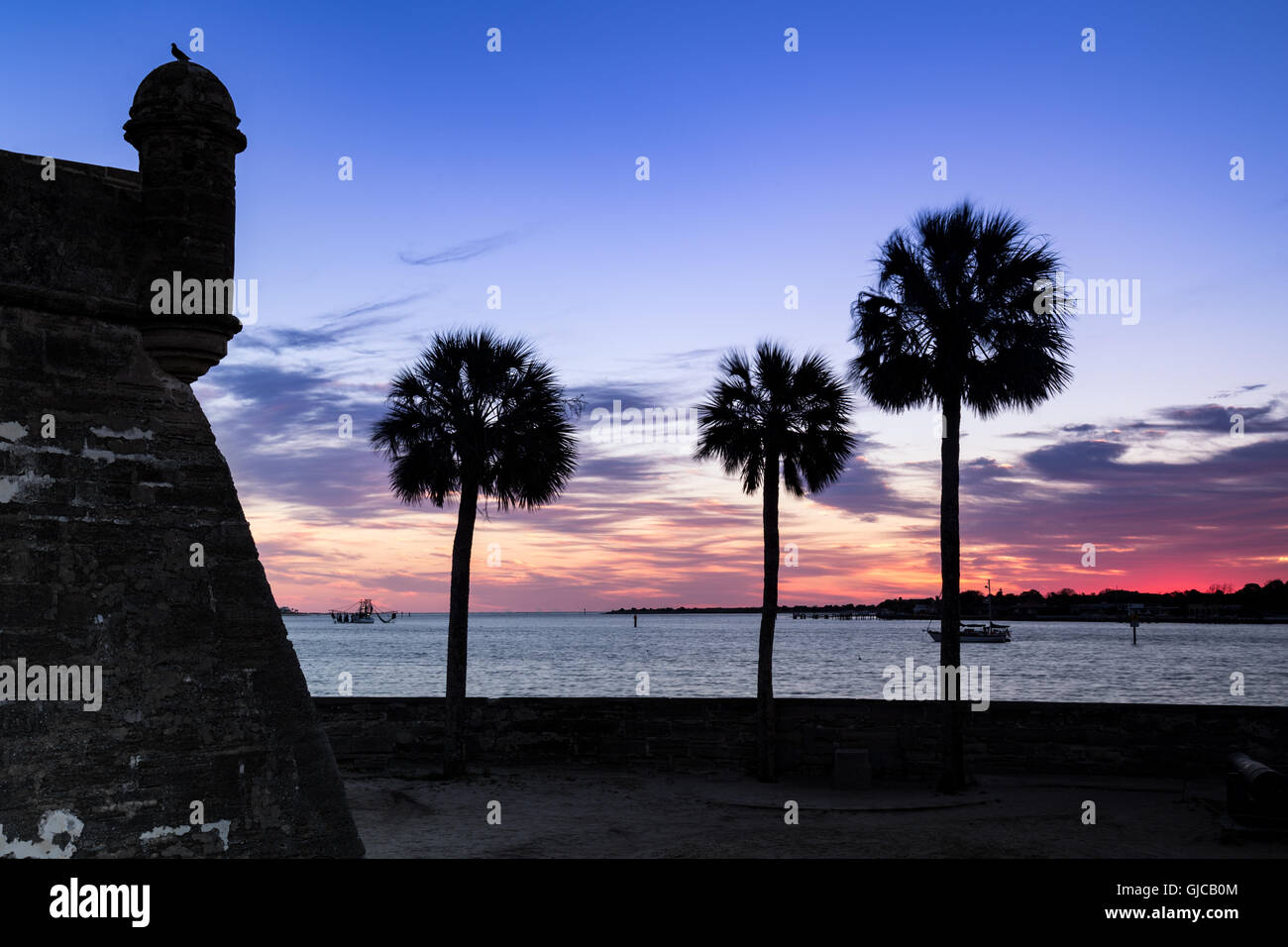 Castillo de San Marcos au lever du soleil, Saint Augustine, Floride Banque D'Images