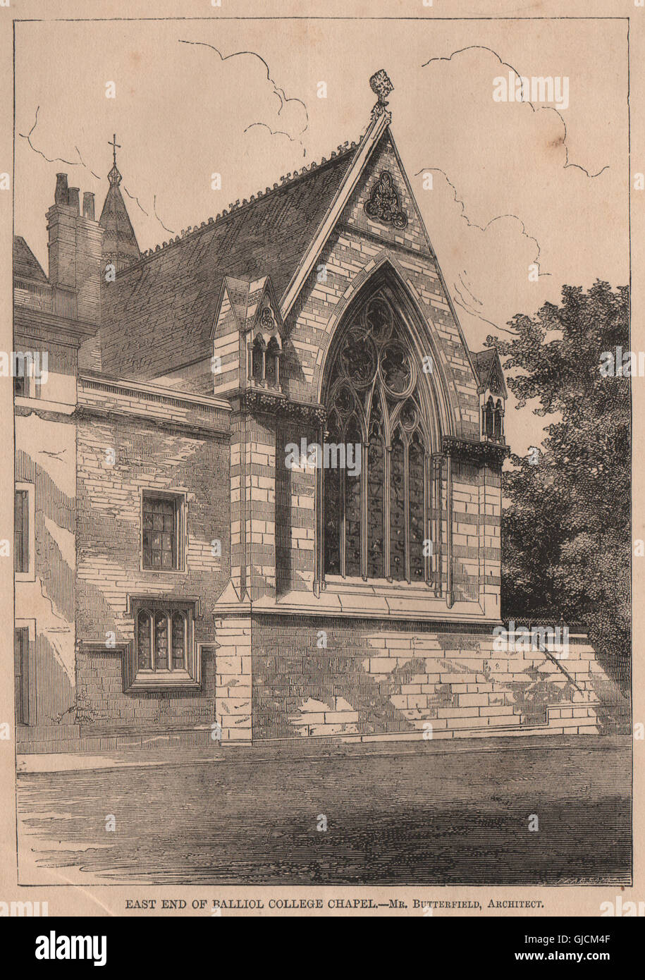 East end de Balliol College ; M. Butterfield, Architecte. Oxford, 1872 Banque D'Images