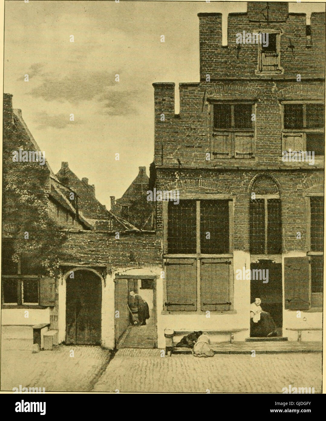 Cette illustration du livre de 1932 sur Antony van Leeuwenhoek, le père de la protozoologie et de la bactériologie, met en lumière ses découvertes révolutionnaires en microbiologie, en particulier ses observations de formes de vie microscopiques, connues sous le nom de « petits animaux ». Banque D'Images