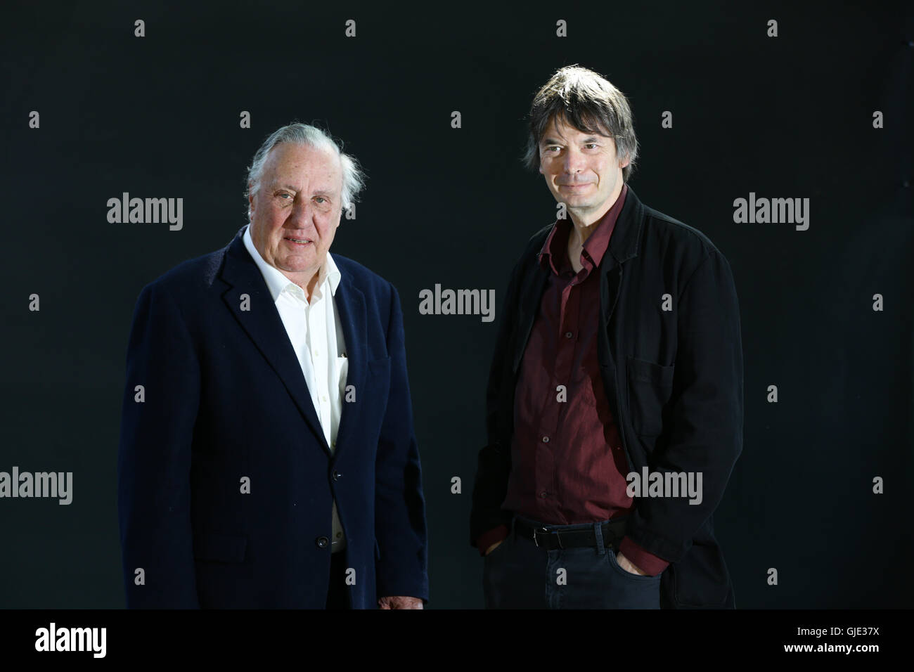 Edimbourg, Ecosse. 16 août 2016. Auteurs Ian Rankin et Frederick Forsyth au Edinburgh International Book Festival. Ian Rankin à Frederick Forsyth au Festival du livre d'Édimbourg Banque D'Images