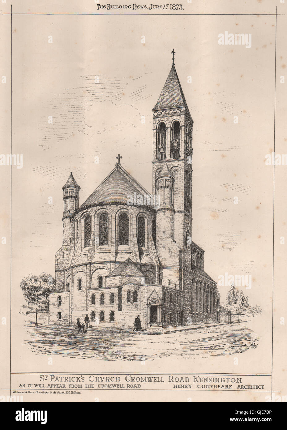 St Patrick's Church, Cromwell Road, Kensington ; Henry Conybeare Architecte, 1873 Banque D'Images