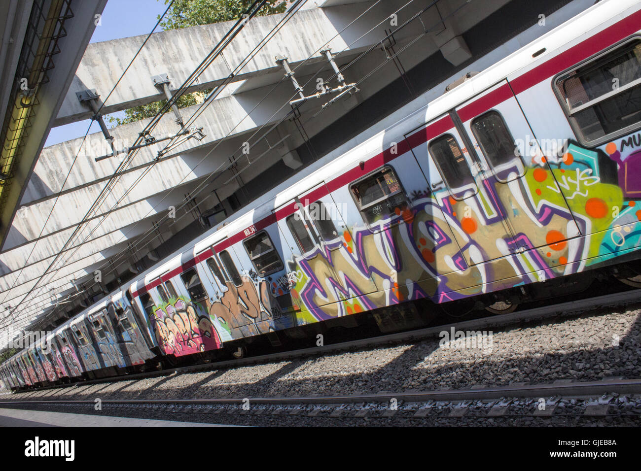 Train de graffiti Banque D'Images