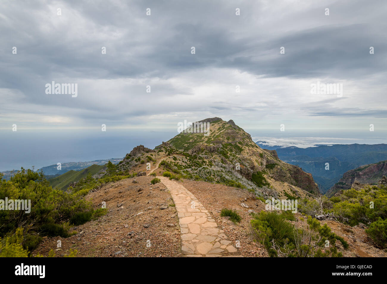 Pico do Arieiro et Ruivo randonnée pédestre Banque D'Images