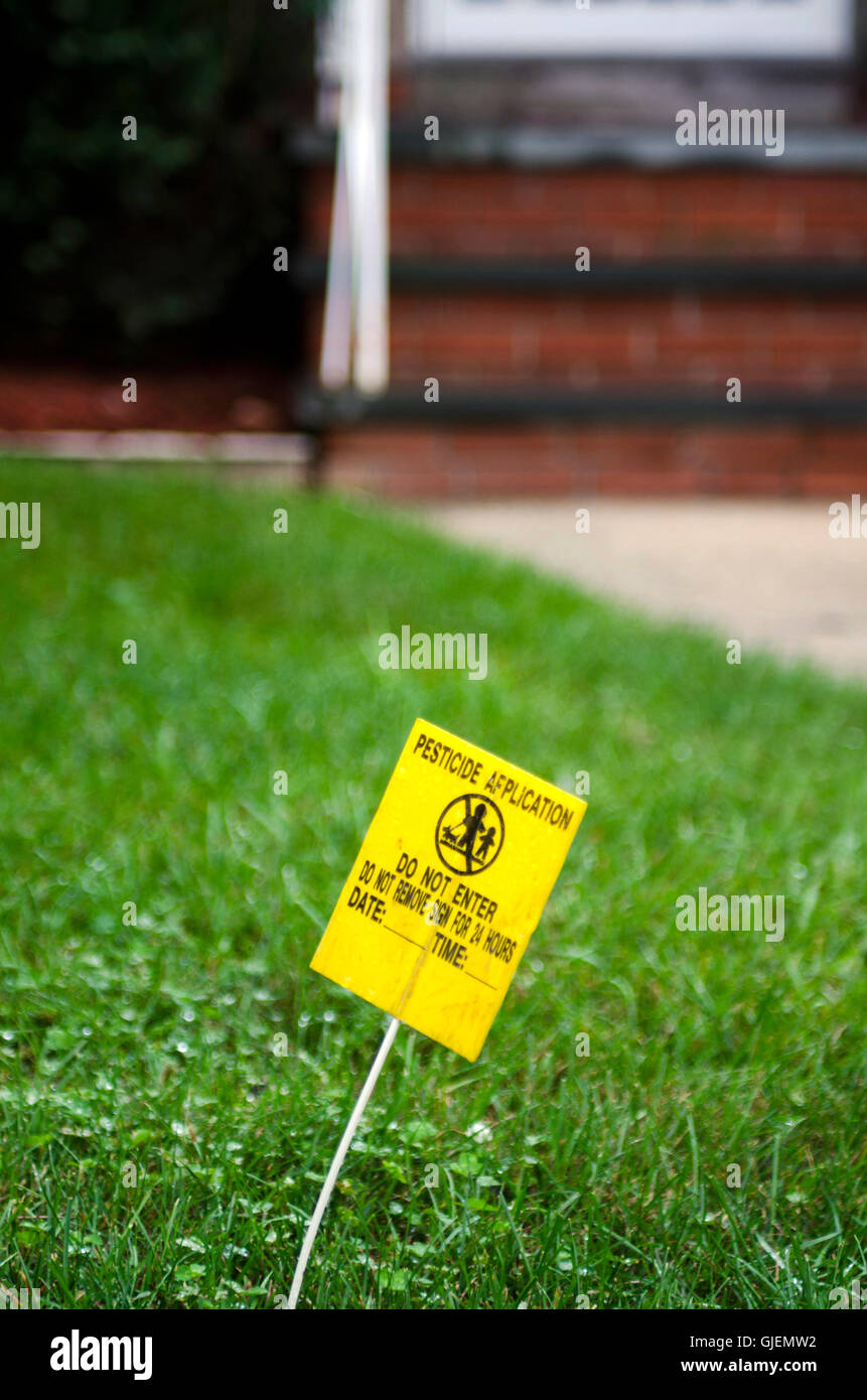 Avertissement d'application des pesticides Banque D'Images