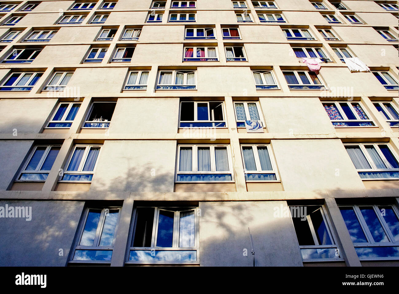 L'œil vers la construction de maisons Banque D'Images