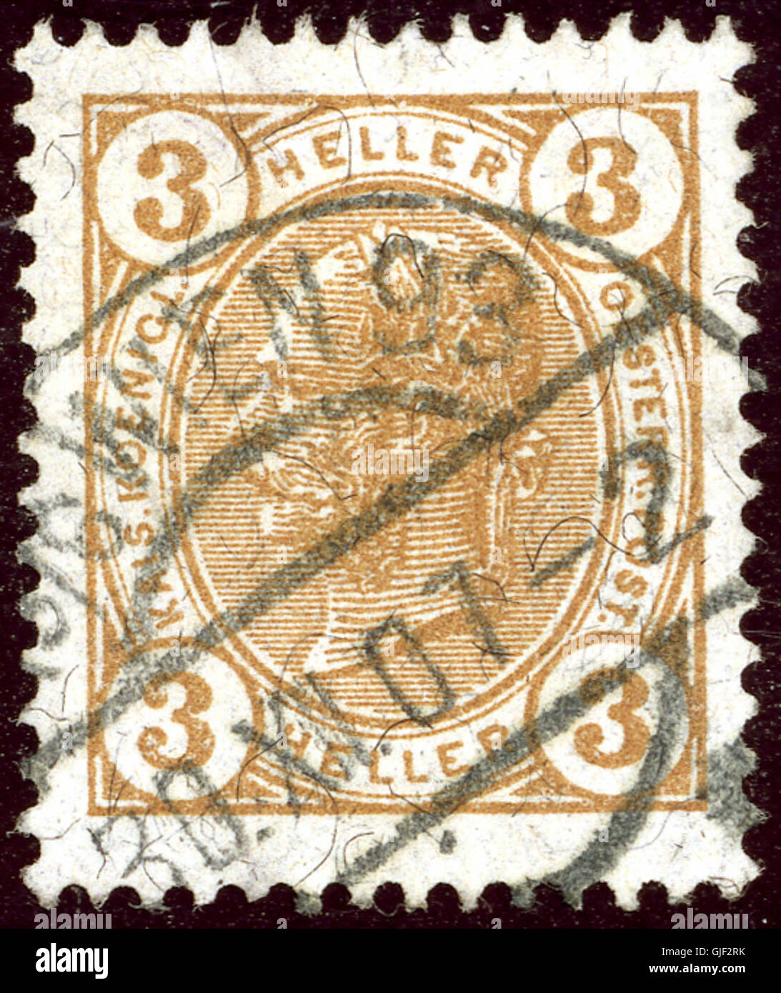 Le timbre 1907 3 Heller UnterStVeit Vienna Mi121 est un timbre-poste autrichien notable du début du XXe siècle. Il présente un design distinctif et est recherché par les collectionneurs de philatélie autrichienne et européenne. Banque D'Images
