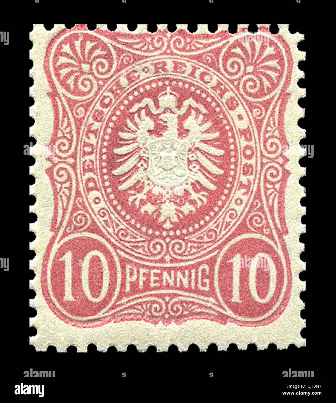 Le timbre DR 1880 41 Adler est un timbre-poste émis par l'Allemagne en 1880, représentant un motif aigle. Il représente un exemple clé des premières questions philatéliques allemandes de la fin du XIXe siècle. Banque D'Images