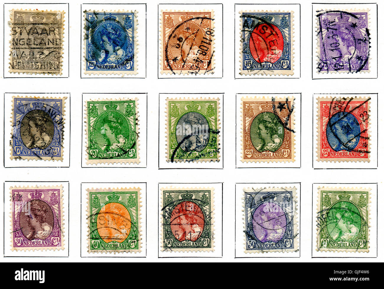 Postzegel 1899-1921 10-60 100 Banque D'Images
