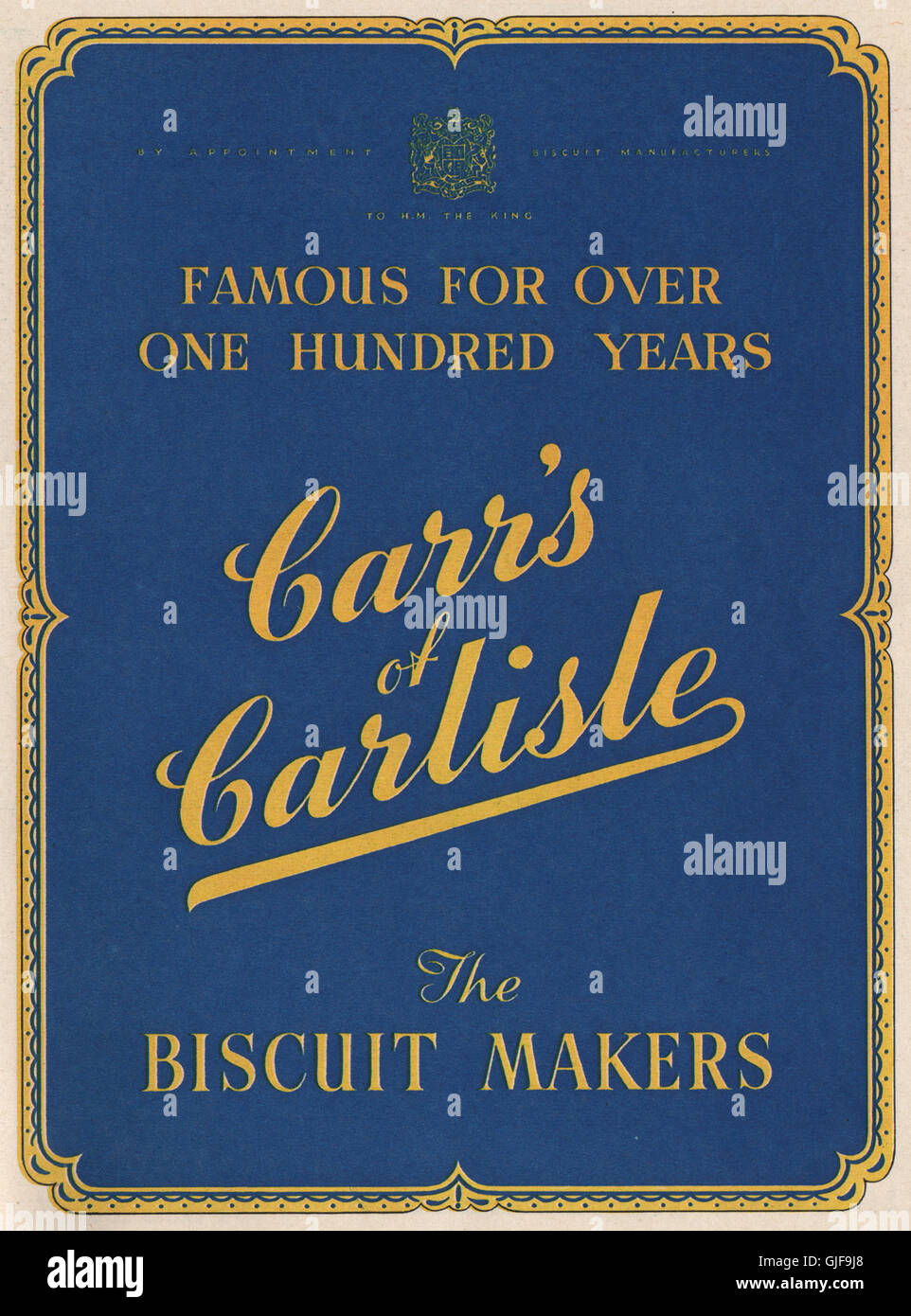 Publicité alimentaire. Carr's biscuits de Carlisle, vintage print 1951 Banque D'Images