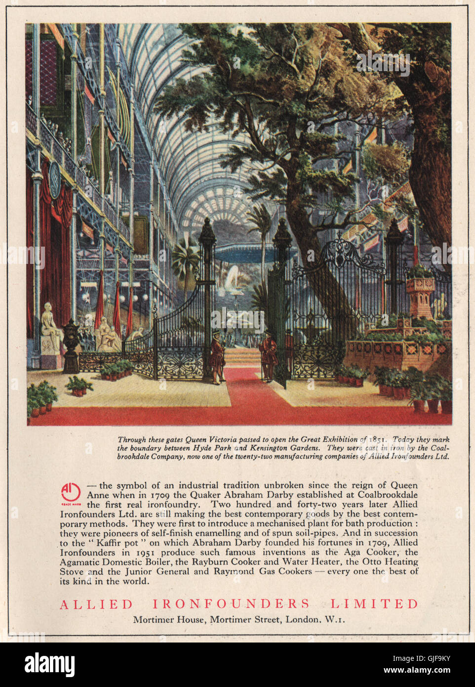 ALLIED FER annonce. Mortimer Street. Grande exposition, old print 1951 Banque D'Images