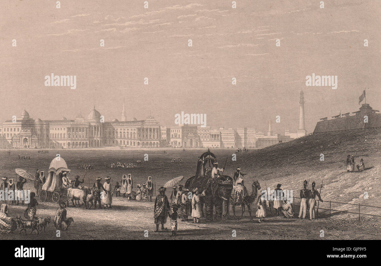 L'Inde britannique. Vue de Calcutta (Kolkata) de l'Esplanade n°2, 1858 imprimer Banque D'Images