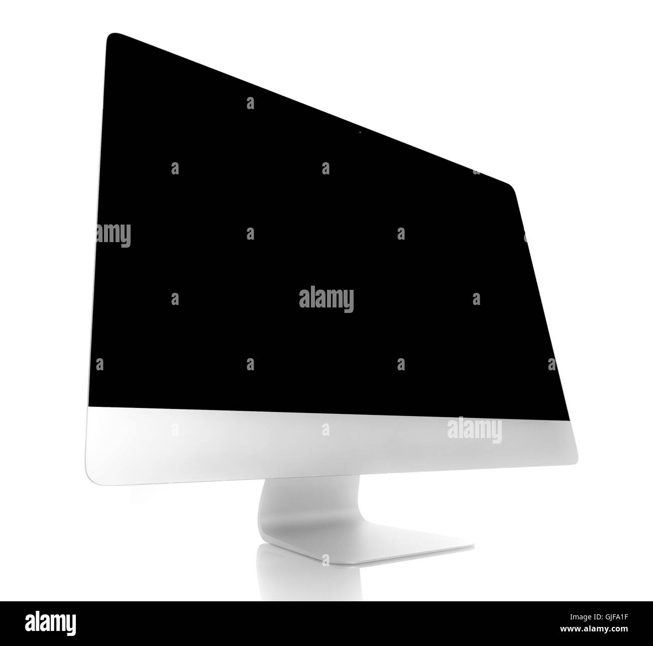 Affichage de l'ordinateur personnel en blanc isolé sur fond blanc Banque D'Images