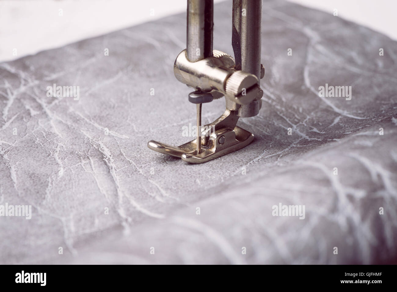 Une partie de travail de la machine à coudre cuir avec libre shot. Banque D'Images