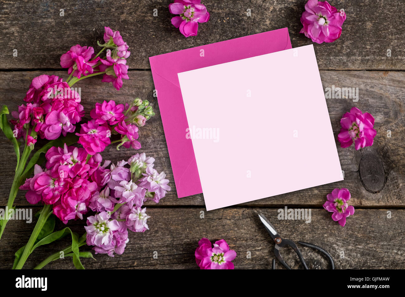 Maquette de style flatlay stock photography, fond de bois, de l'espace pour votre entreprise, les médias sociaux, blog message ou conception, perf Banque D'Images