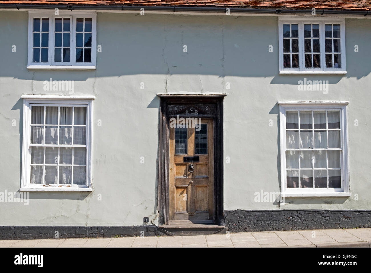 Une maison construite en 1681, FRAMINGHAM, Suffolk, UK. Banque D'Images