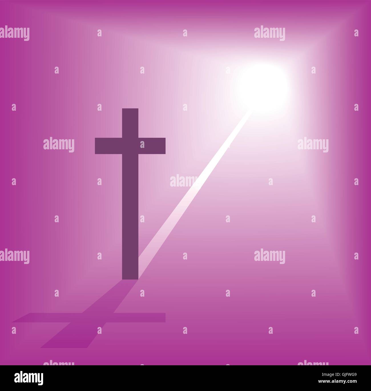 Lumière vive sur l'automne croix chrétienne abstract vector illustration Illustration de Vecteur