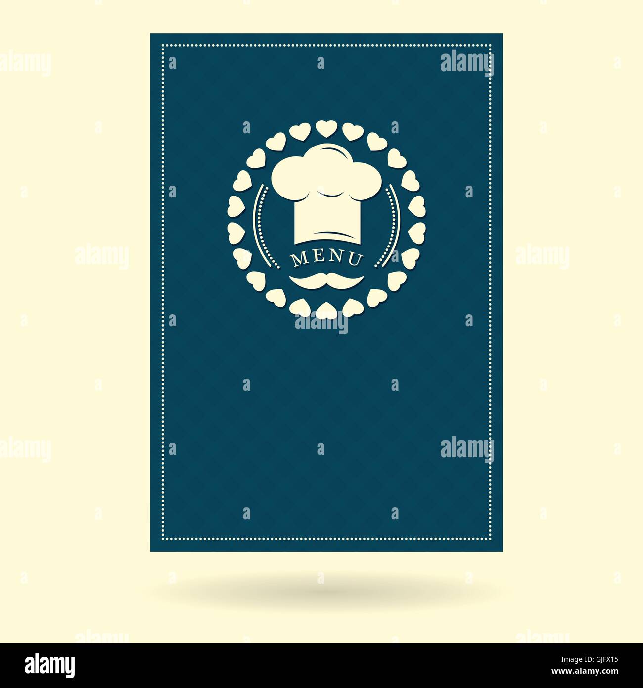 Couvercle menu chef hat avec moustache creative logo design illustration vectorielle Illustration de Vecteur