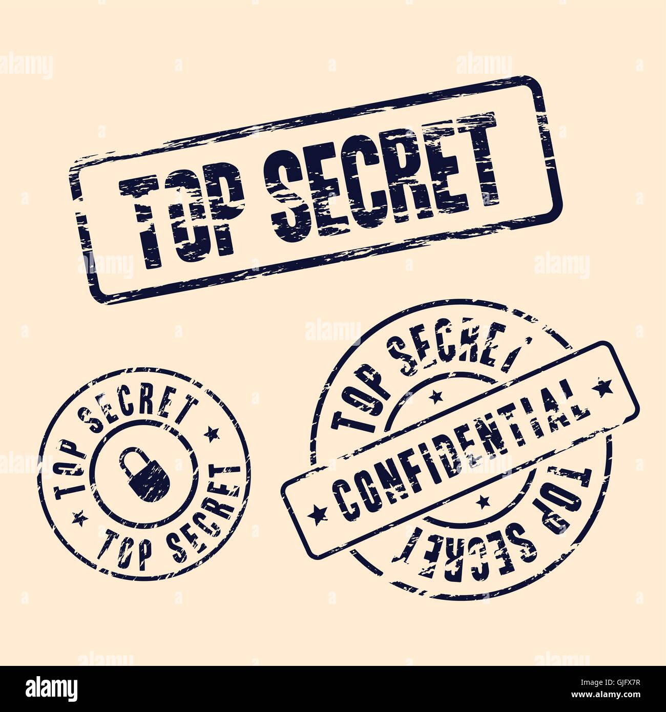 Top secret stamp set abstract vector illustration Illustration de Vecteur