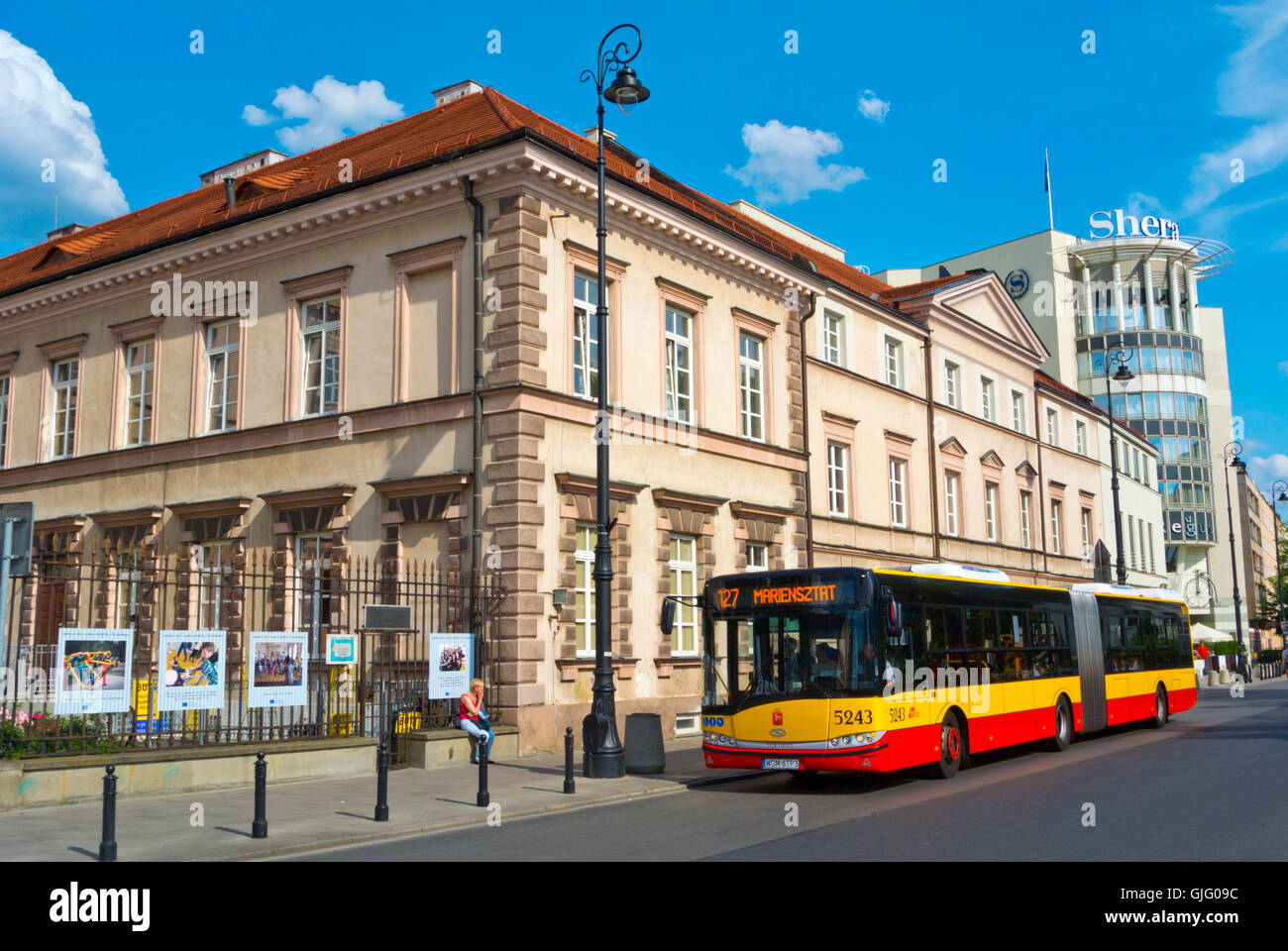 Plac Trzech Krzyzy, Bus, Srodmiescie, Varsovie, Pologne Banque D'Images