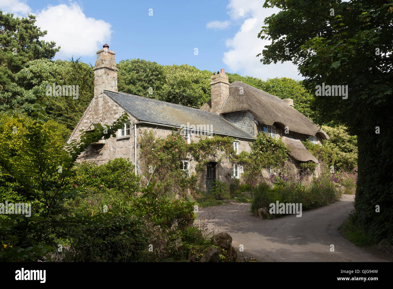 Cottage à proximité de Penberth, Cornwall, UK. Banque D'Images