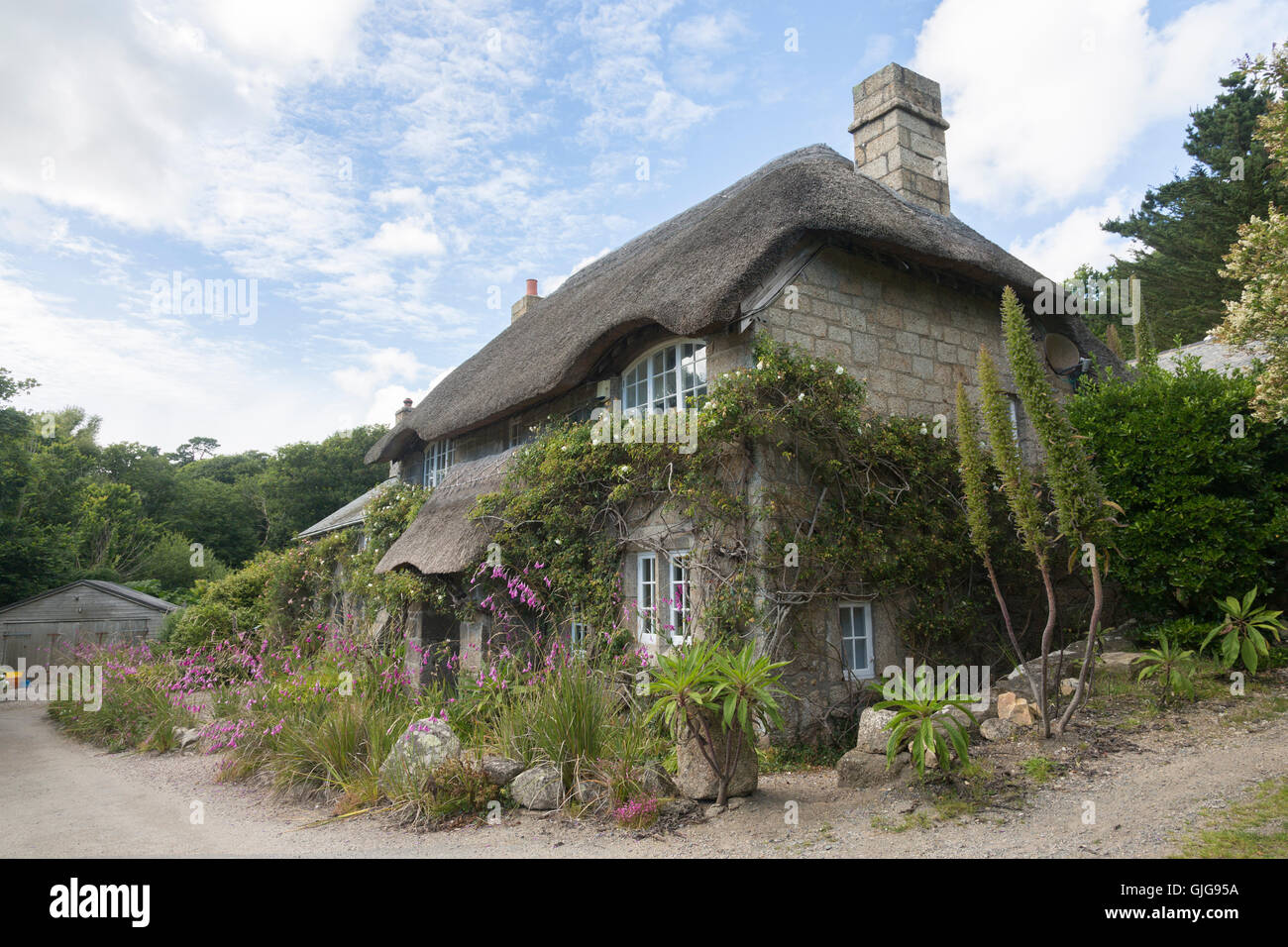 Cottage à proximité de Penberth, Cornwall, UK. Banque D'Images