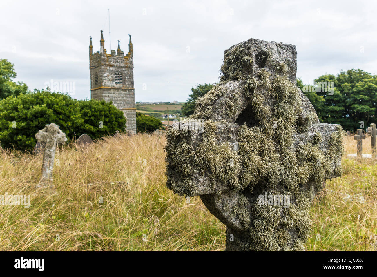 St Piran & St Michaels Church, Perranuthnoe, Cornwall, UK. Banque D'Images