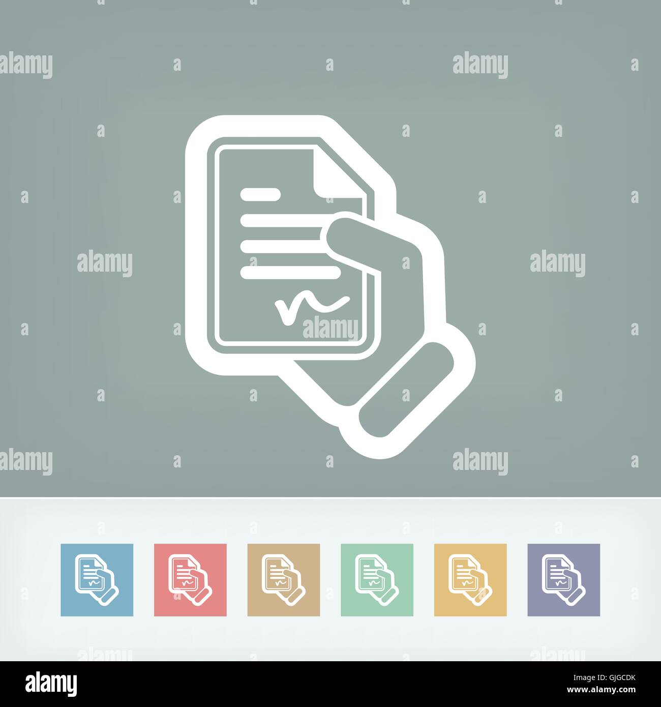 L'icône Document signé Illustration de Vecteur