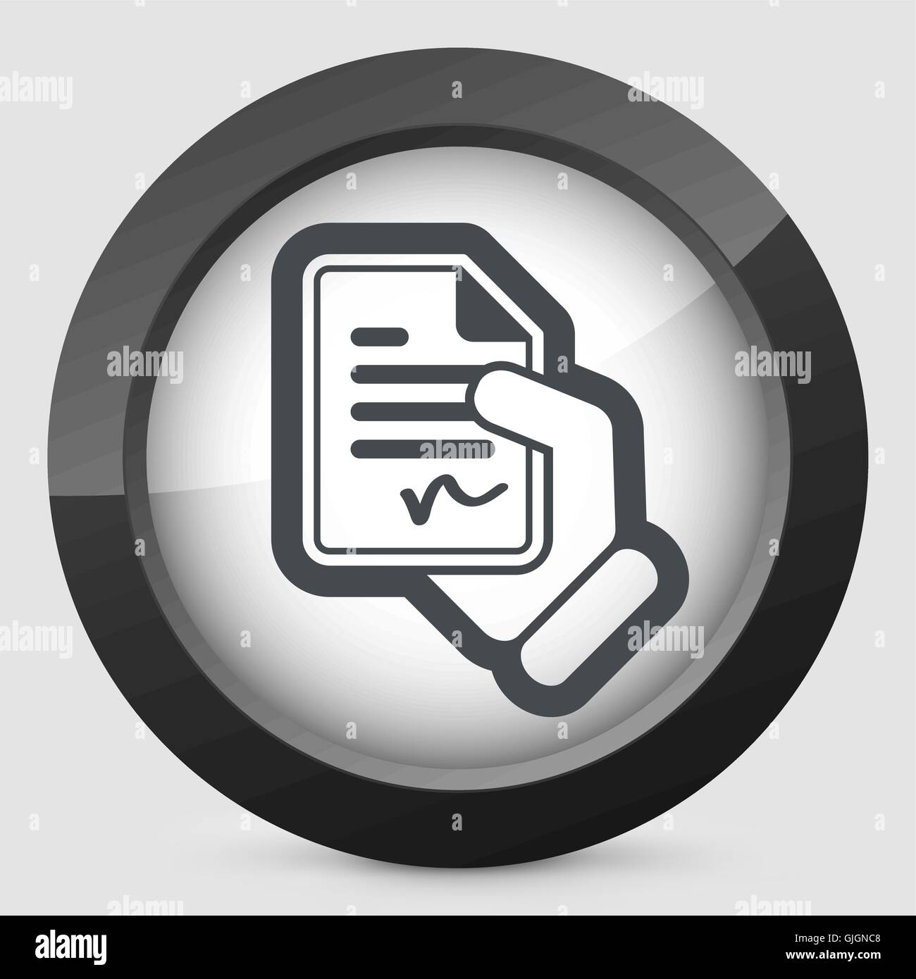 Signed document icon Banque d'images vectorielles - Alamy