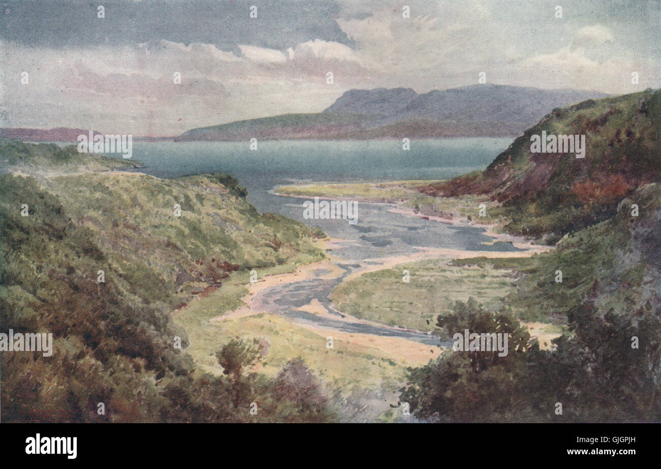 'Lake et le Mont Tarawera' par Frank Wright. La NOUVELLE ZELANDE, antique print 1908 Banque D'Images