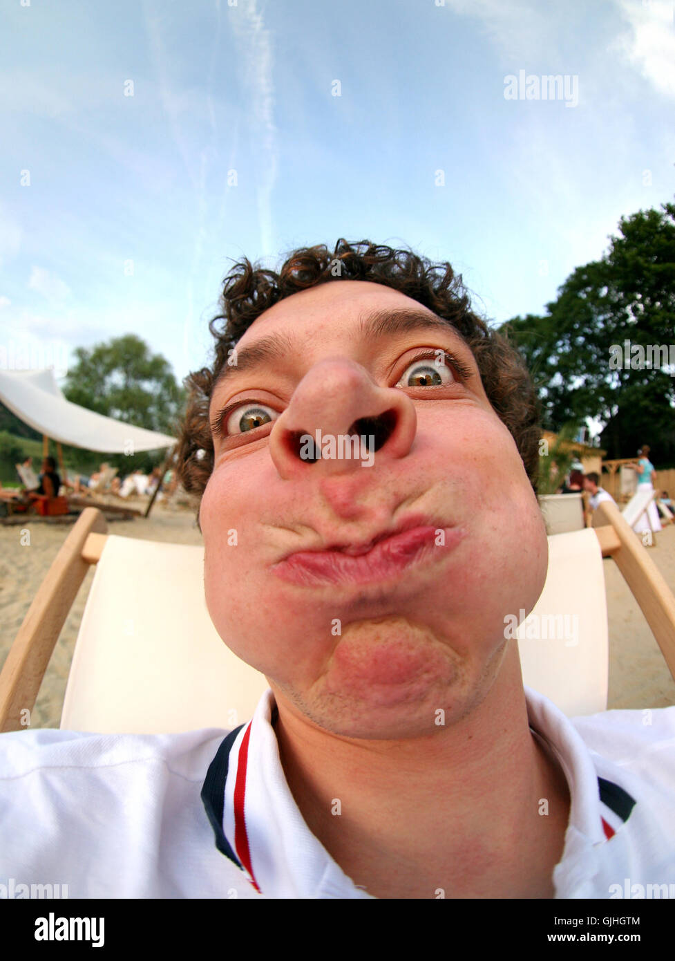 Personne Folle Sur La Plage Photo Stock Alamy