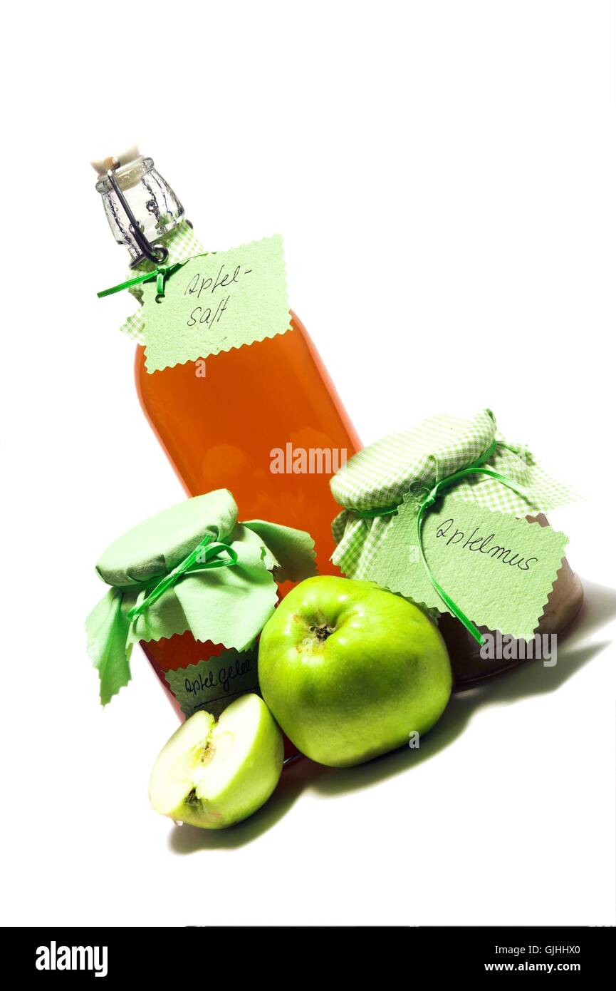 Le jus de pomme avec Apple Banque D'Images