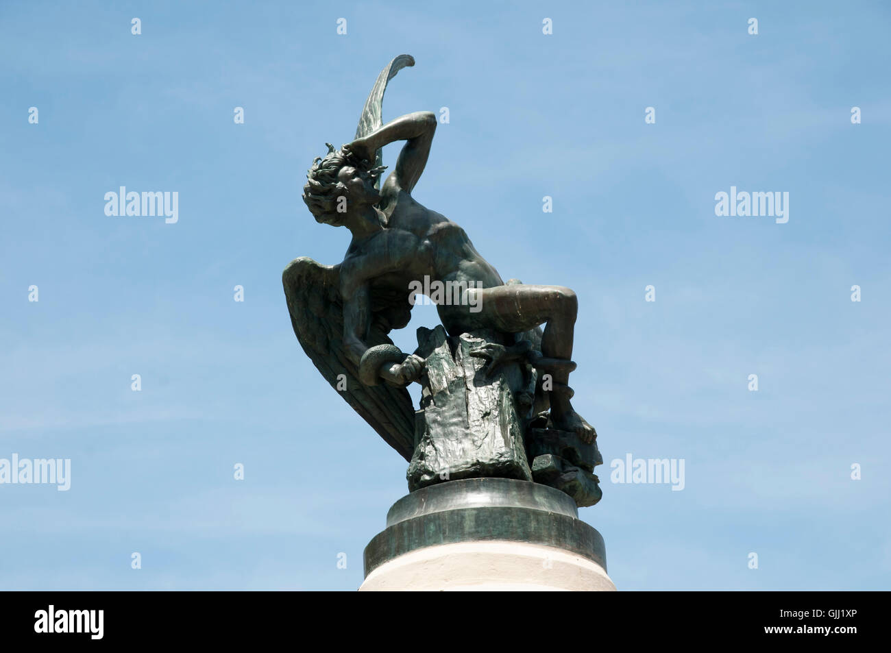 Fallen Angel Statue - Madrid - Espagne Banque D'Images