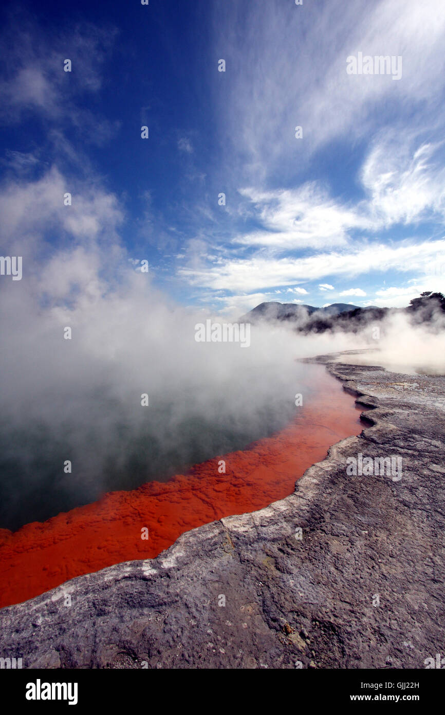 Piscine de Nouvelle-Zélande à vapeur Banque D'Images