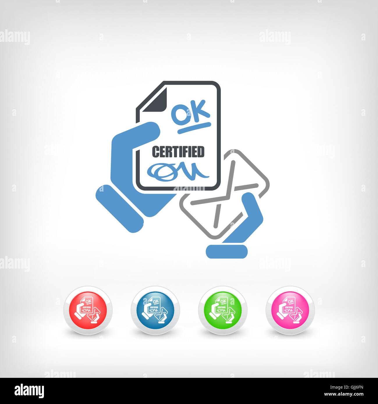 Mail avec le document de certification Illustration de Vecteur