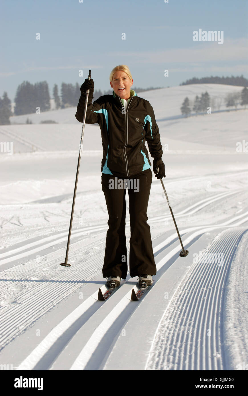 Ski de fond dans l'allgau Banque D'Images