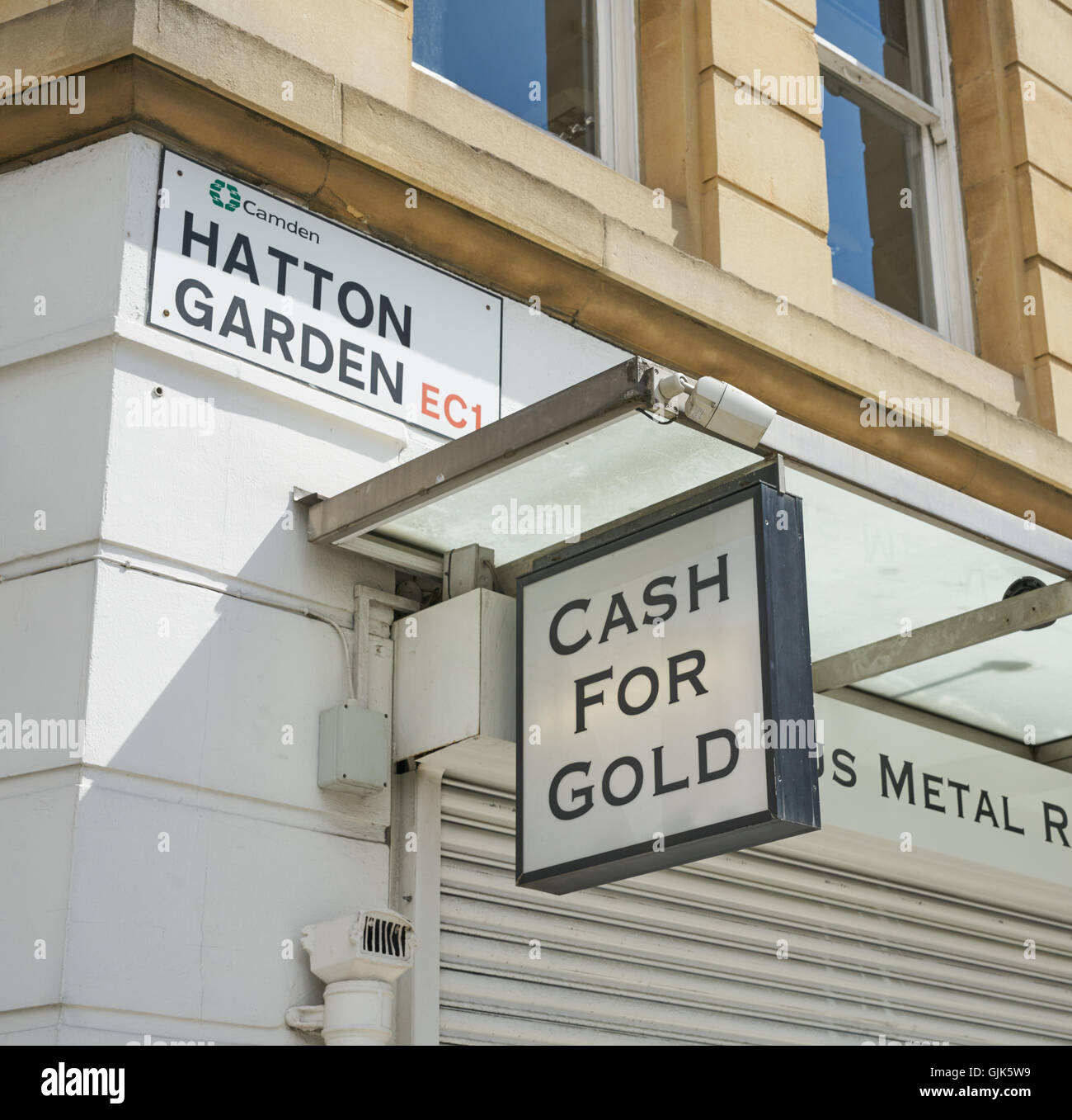 Hatton Garden à Londres, de la récupération des métaux, l'or shop Banque D'Images